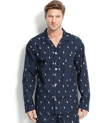 Polo Ralph Lauren Men's All Over Polo Player Pajama Shirt & Reviews - Pajamas & Robes - Men - Mac... | Macys (US)