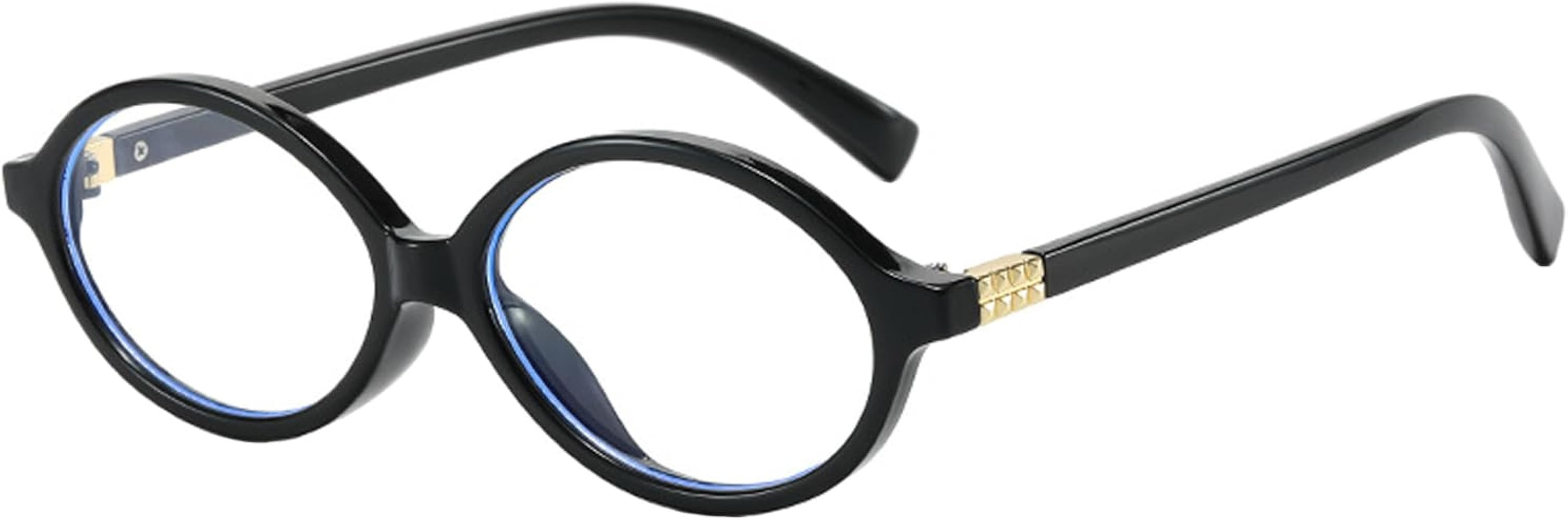 Onrtry Retro Oval Blue Light Blocking Glasses for Women Men Fake Nerd Glasses Round Non-prescript... | Amazon (US)