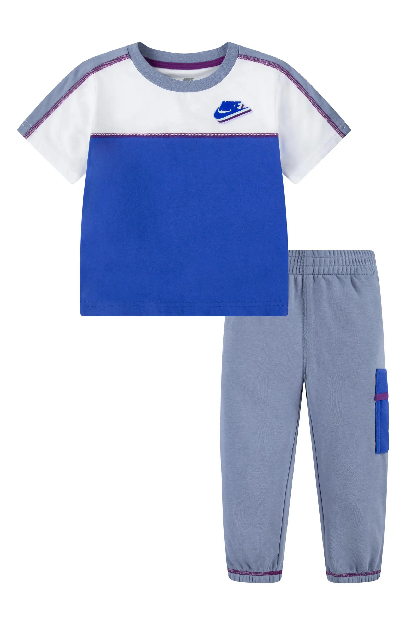 Nike Kids' Colorblock T-Shirt & Cargo Sweatpants Set | Nordstrom | Nordstrom