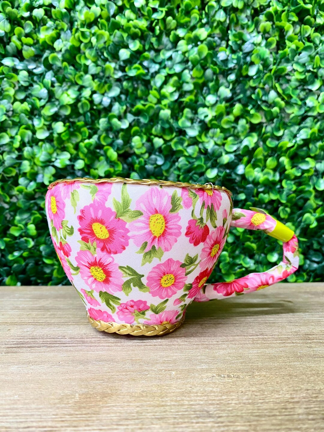 Pink Floral Foam Teacup Ornament - Etsy | Etsy (US)