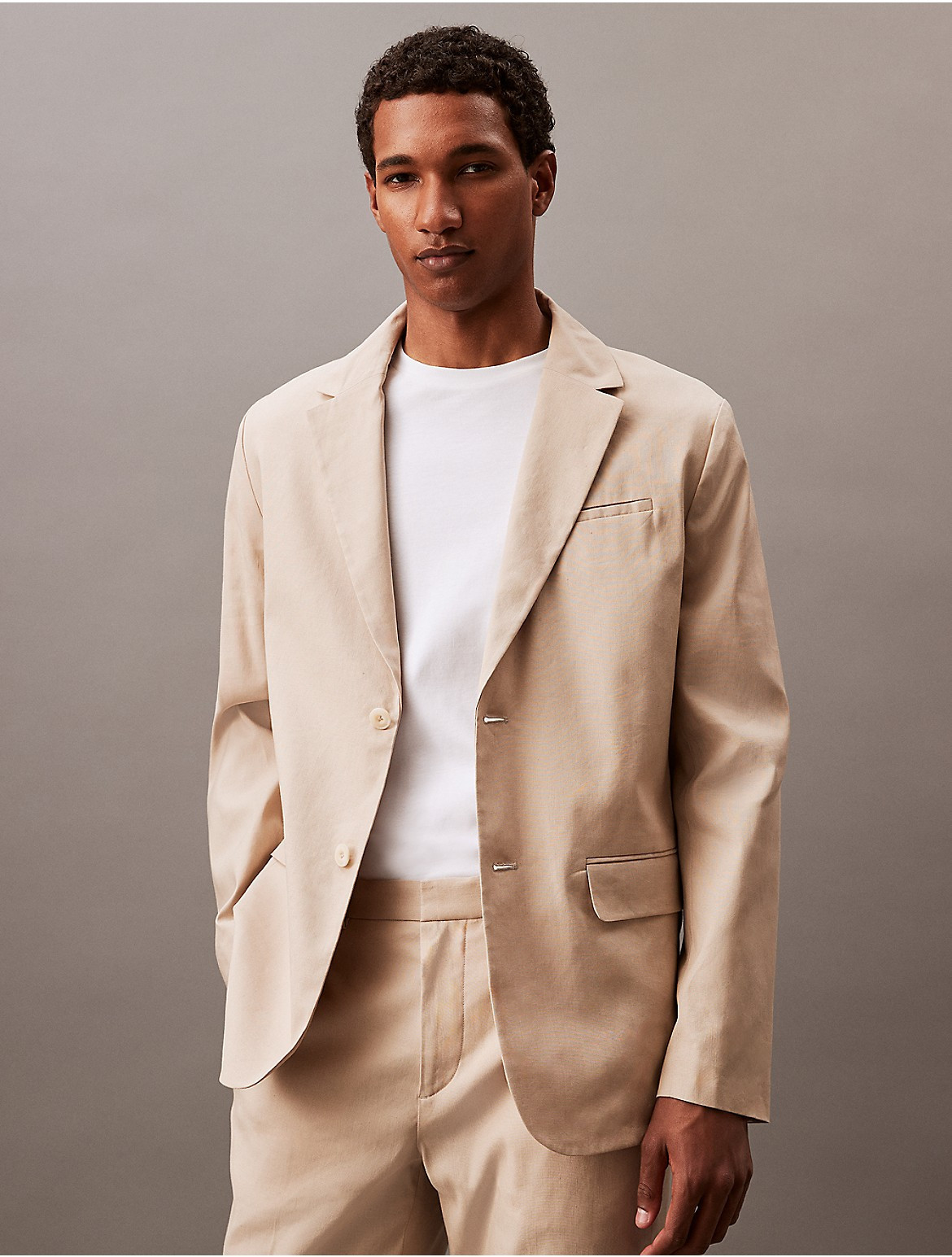 Calvin Klein Men's Linen Blend Blazer - Brown - XS | Calvin Klein (US)