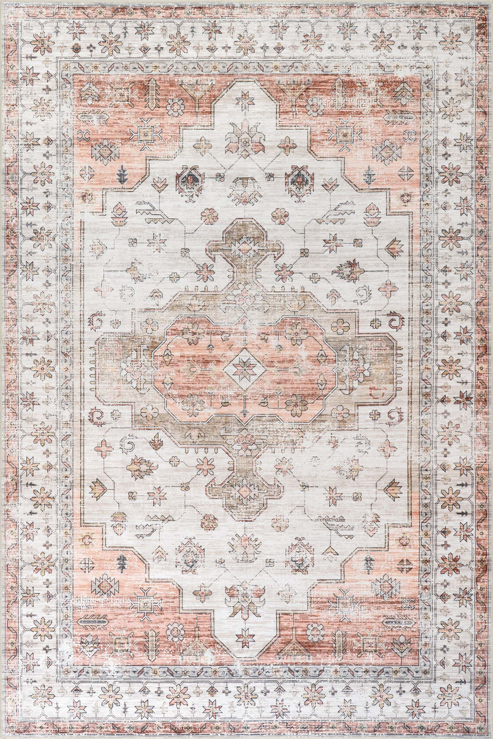 Color: BeigeFrancis Cartouche Medallion Spill Proof Washable Rug | Beige Beige swatchFrancis Cart... | Rugs USA
