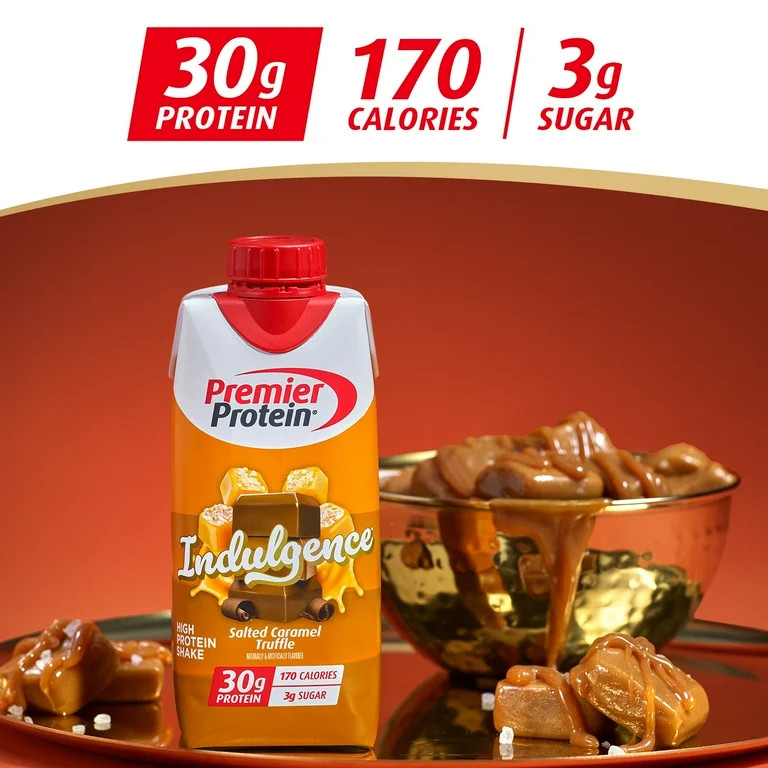 Premier Protein Indulgence Protein Shake, Salted Caramel Truffle, 30g Protein, 11 fl oz, 4 Ct | Walmart (US)