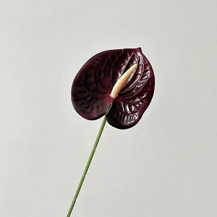 6 Pcs Fake Flowers for Vase,24.4 inch Real Touch Anthurium Silk Flowers for Home Decor Indoor,Art... | Amazon (US)