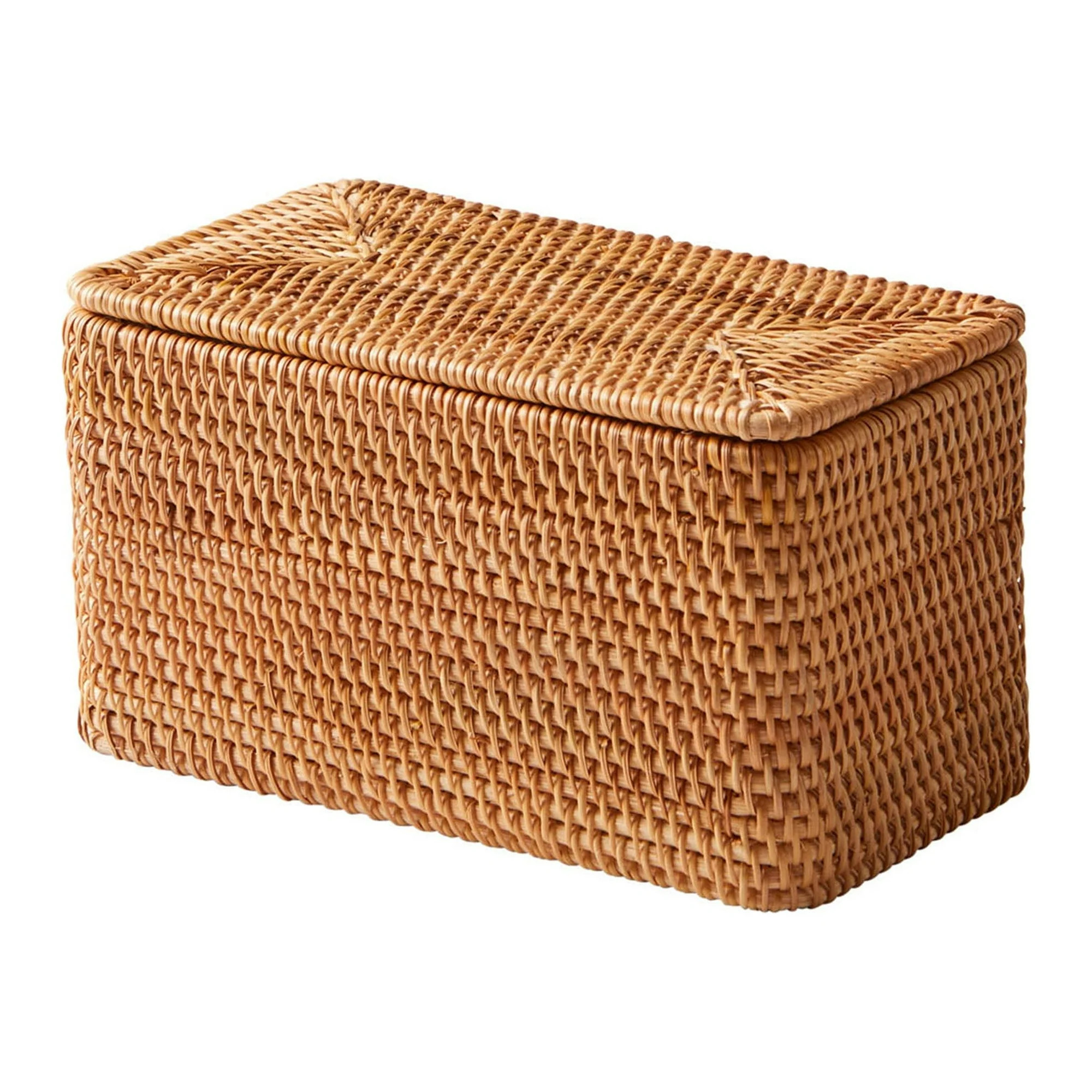 Better Homes & Gardens Brown Rattan Organizer Basket with Lid | Walmart (US)