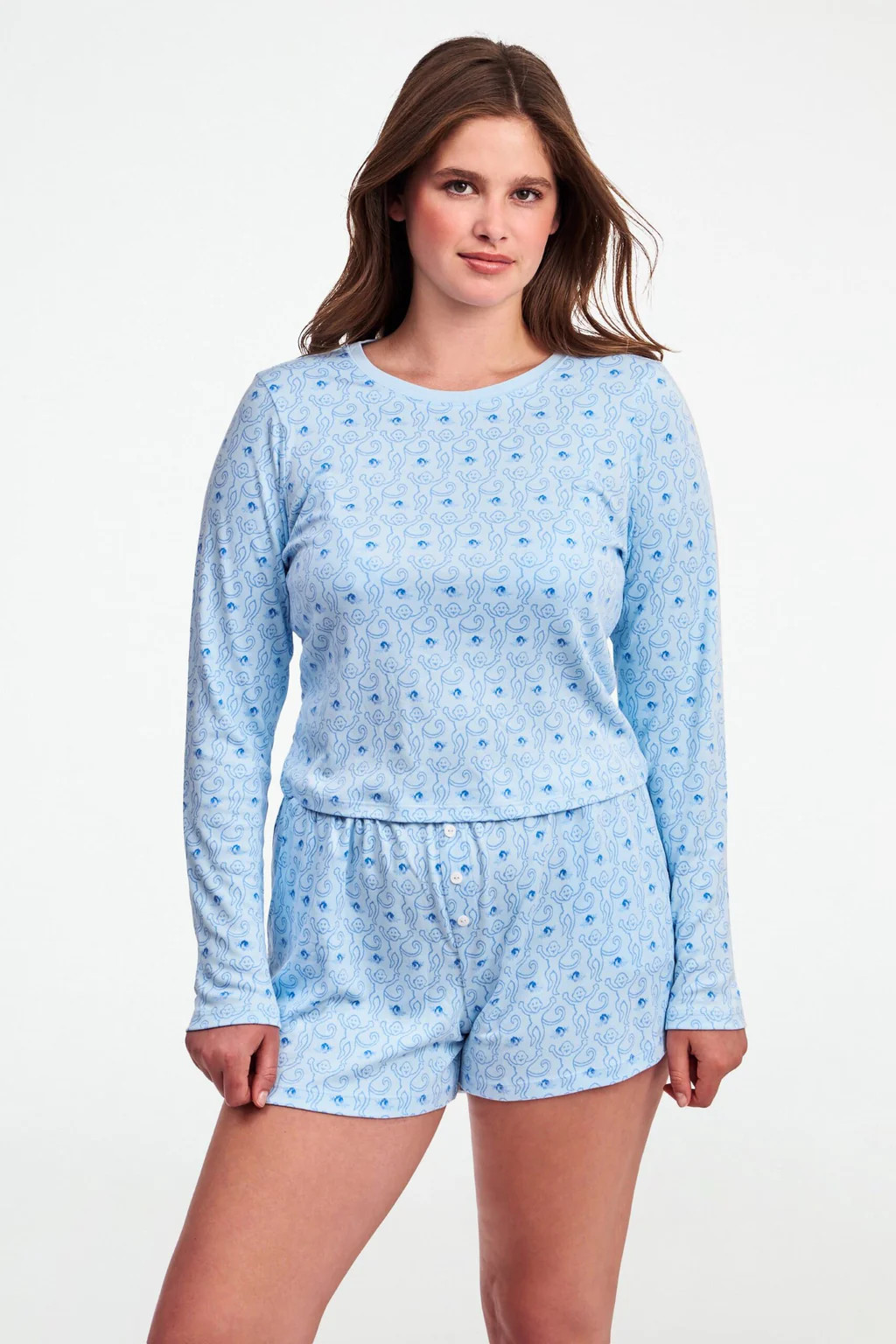 Monkey Rosebud Long Sleeve Baby Tee | Roller Rabbit