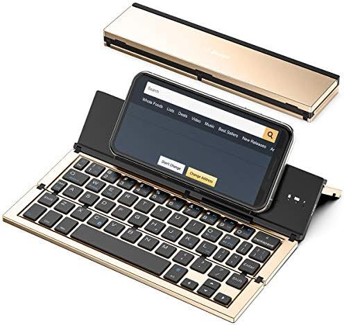 Foldable Bluetooth Keyboard, Geyes Folding Wireless Keyboard with Portable Pocket Size, Aluminum All | Amazon (US)