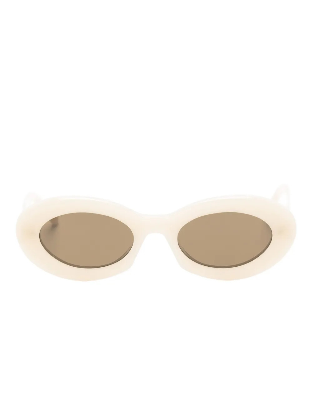 Saint Laurent Eyewear oval-frame sunglasses - White | Farfetch Global
