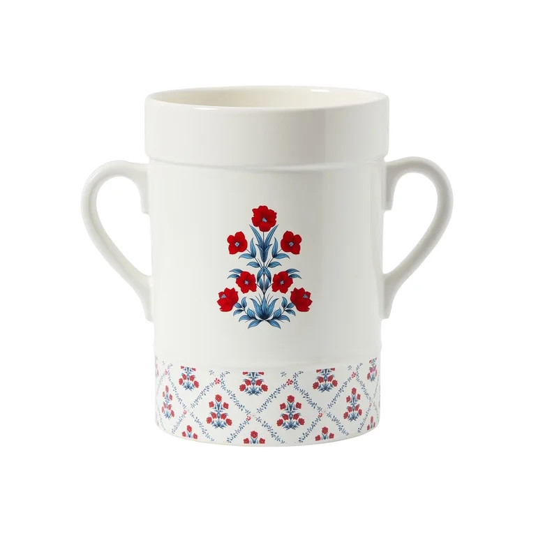 Poppy Trellis Ceramic Utensil Crock, Red/White/Blue, 7", by My Texas House | Walmart (US)