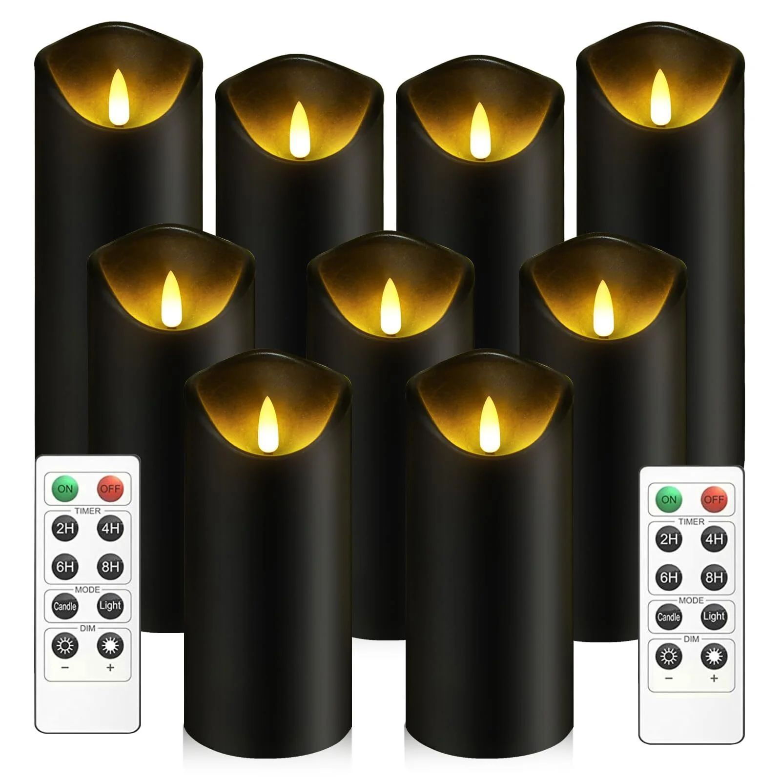 Colesno Flickering Flameless Candles, Battery Operated Acrylic LED Pillar Candles with Timer, Set... | Walmart (US)