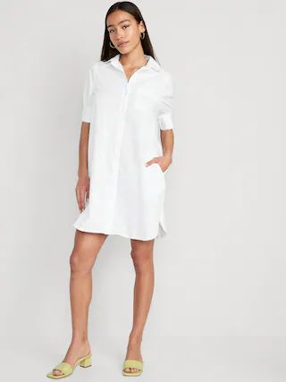 Short-Sleeve Shirt Dress | Old Navy (US)