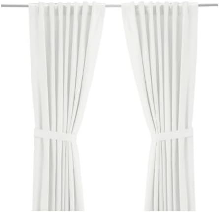 Ikea Ritva White Curtains Drapes 57 x 65 2 Panels Pair NEW with tie backs | Amazon (US)