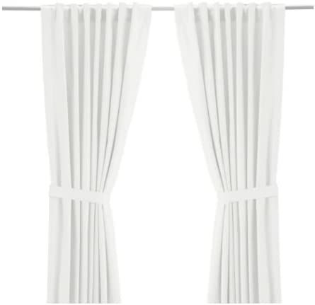 Ikea Ritva White Curtains Drapes 57 x 65 2 Panels Pair NEW with tie backs | Amazon (US)