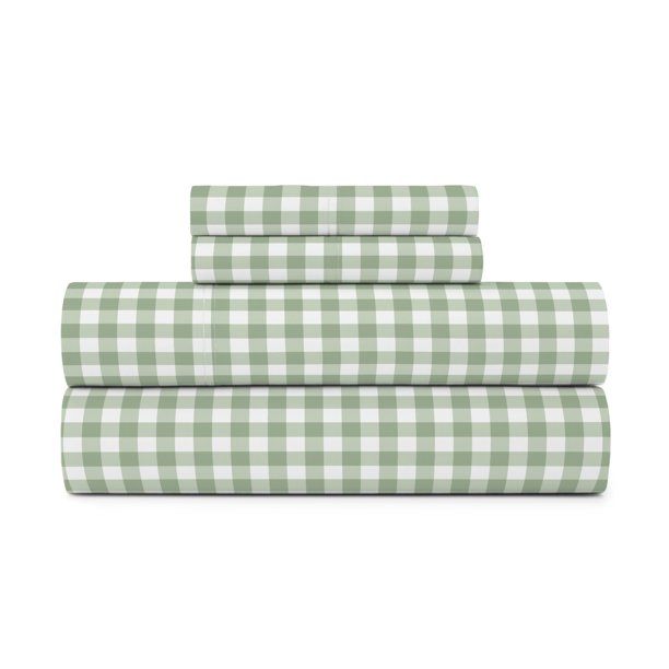 Gap Home Gingham Organic Cotton Blend Sheet Set, Twin, Sage, 3-Pieces - Walmart.com | Walmart (US)