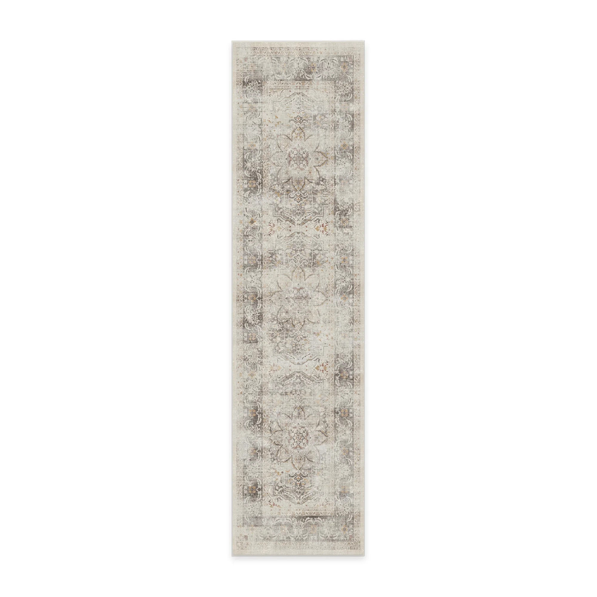 Ruggable Sarrah Machine Washable Traditional Distressed Runner 2.5' x 10', Hazel | Walmart (US)