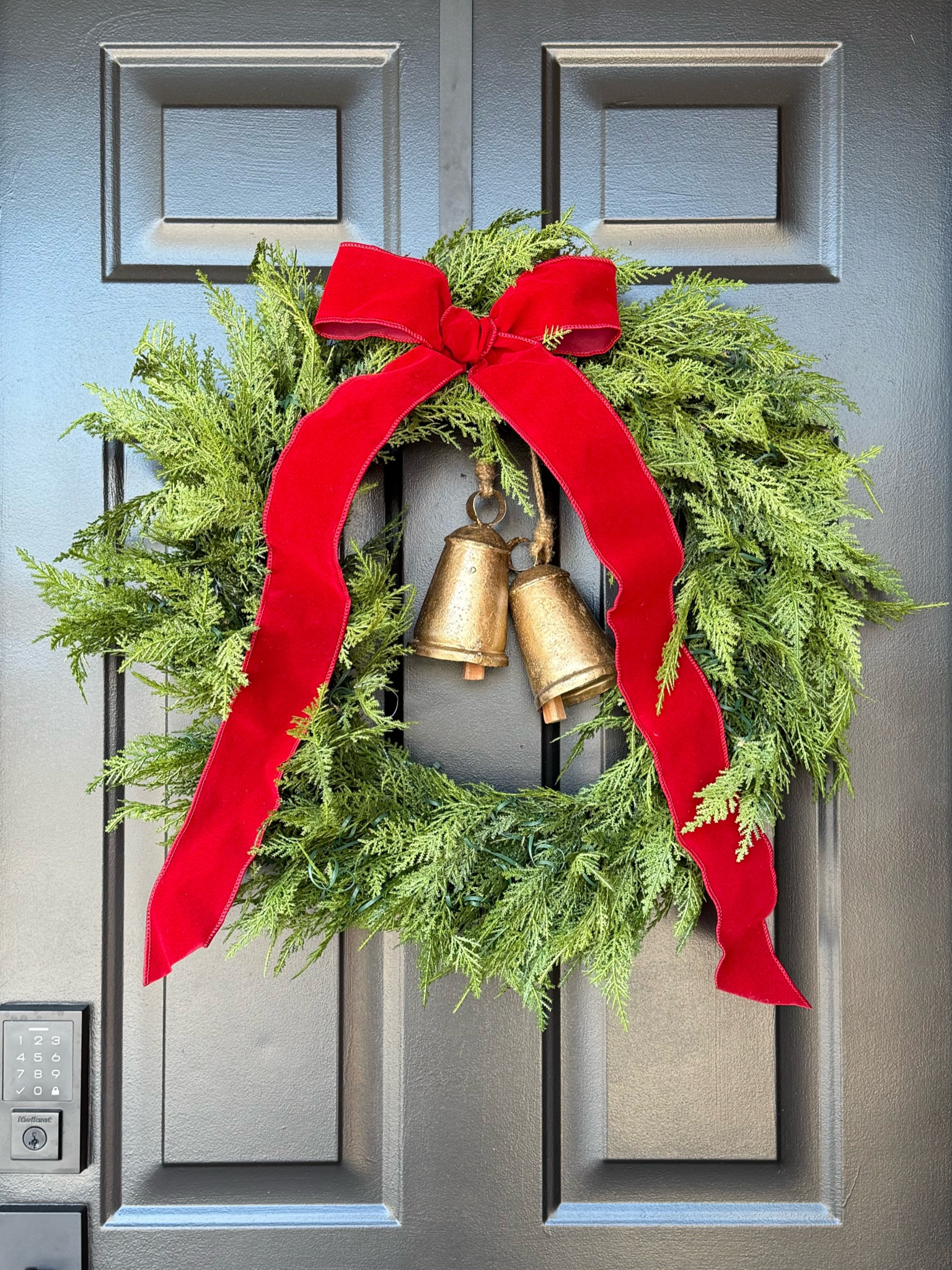 DIY your own accessories with a bow and bells or hang this beautiful pre-lit wreath as it comes for the winter season. The quality of this wreath is so good and the pre lit feature has a timer setting making it so handy to use outdoors.  

#LTKHome #LTKSeasonal #LTKHoliday
