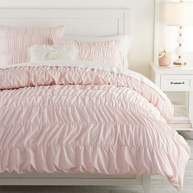 Ruched Organic Duvet Cover | Pottery Barn Teen