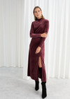 Click for more info about Velvet Turtleneck Midi Dress