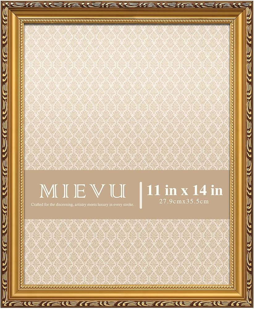 11×14 Picture Frame - Gold Picture Frames for Wall Hanging And Tabletop Display, Vintage Ornate ... | Amazon (US)
