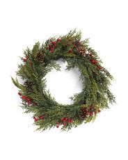 24in Pinecone And Berries Wreath | Marshalls