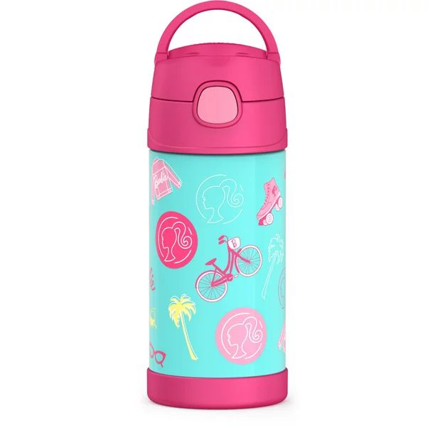 Thermos Stainless Steel Funtain Bottle with Straw, Barbie, 12 Fluid Ounces | Walmart (US)