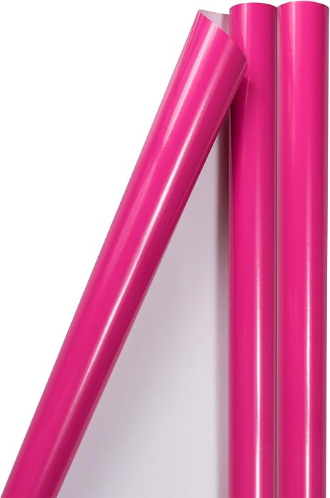 JAM Paper Gift Wrap - Glossy Wrapping Paper - 50 Sq Ft Total (30 in x 10 Ft Each) - Fuchsia - 2 R... | Amazon (US)