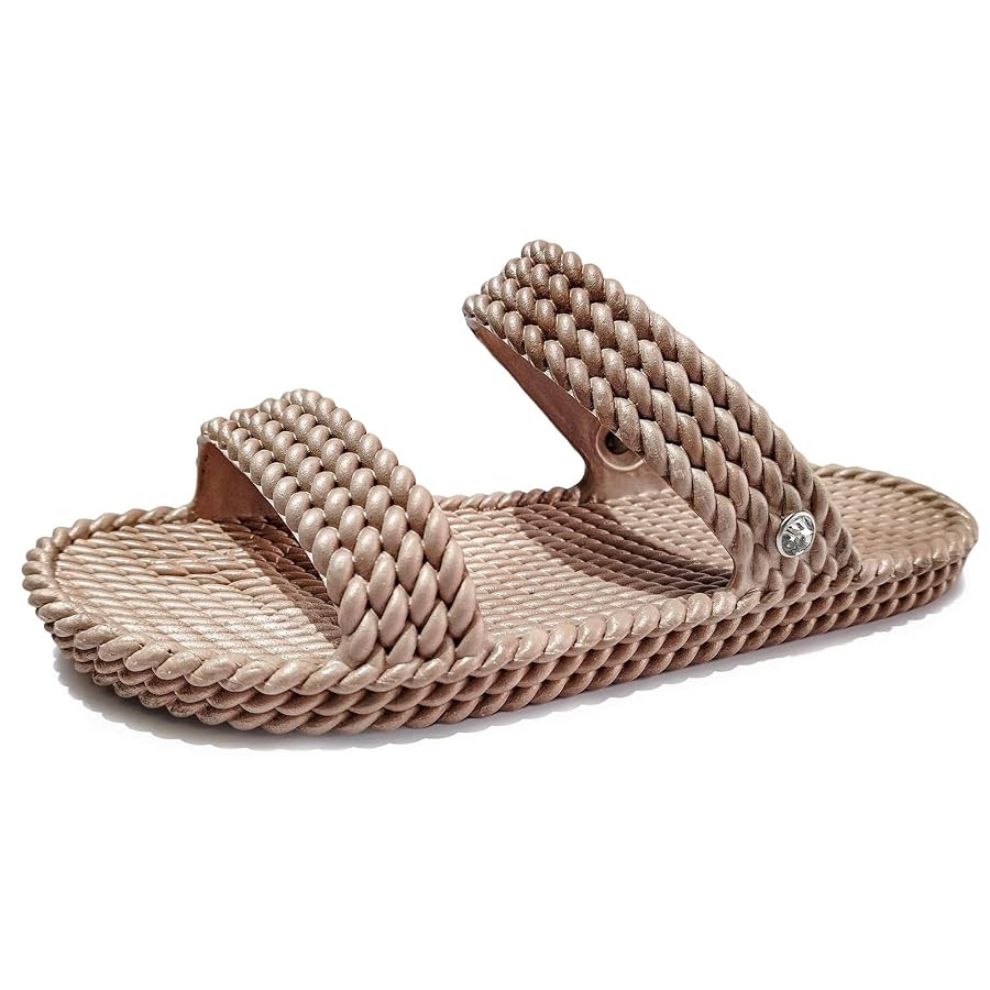 LAVAU Slide Sandals for Women, Slip-On Waterproof Slippers with Two Strap for Beach/Pool/Shower/O... | Amazon (US)