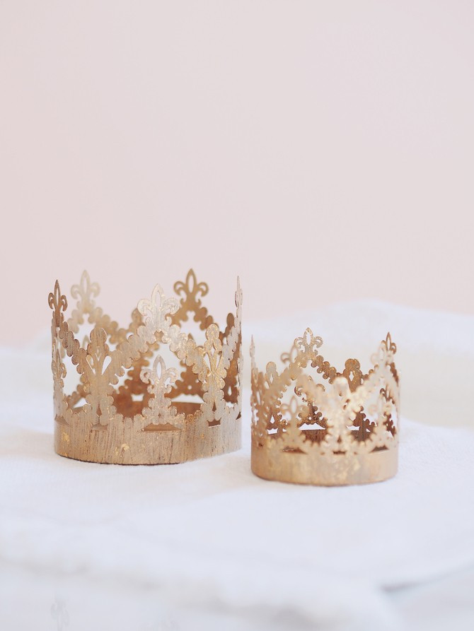 Gold Crown Votive | The Cross Decor & Design