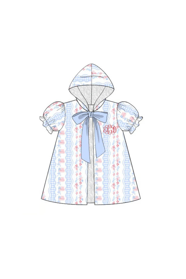 Pre-Order Smocked American Flag Bow Coverup | The Smocked Flamingo