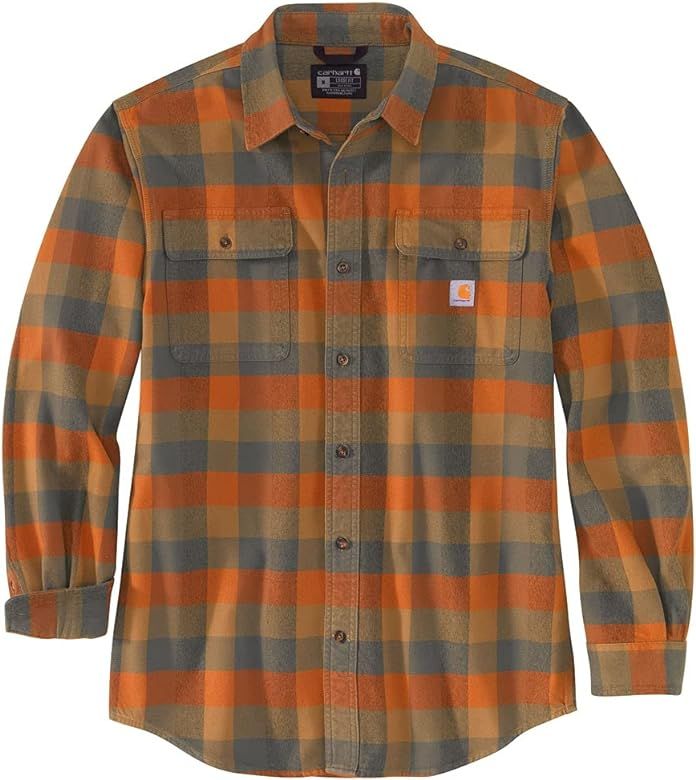 Carhartt Men's Loose Fit Heavyweight Flannel Long Sleeve Plaid Shirt | Amazon (US)