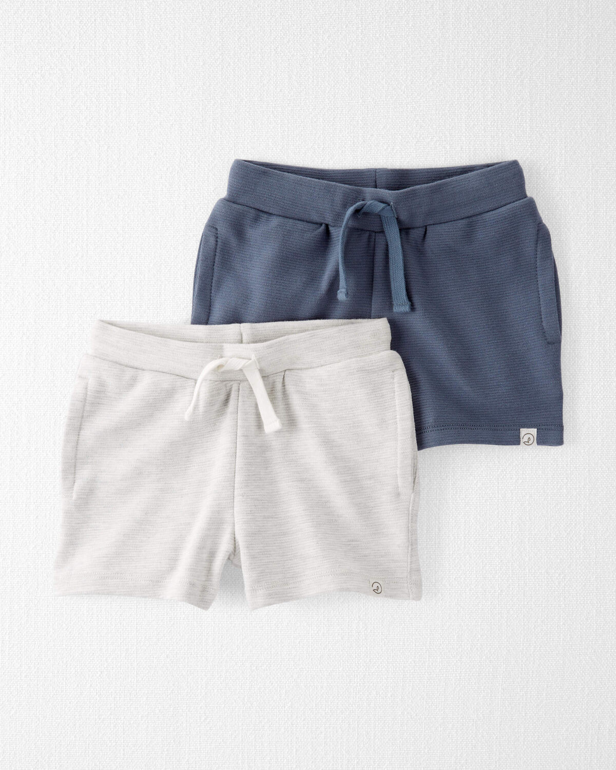 Heather Grey, Coastal Blue Toddler 2-Pack Organic Cotton Textured Shorts | carters.com | Carter's
