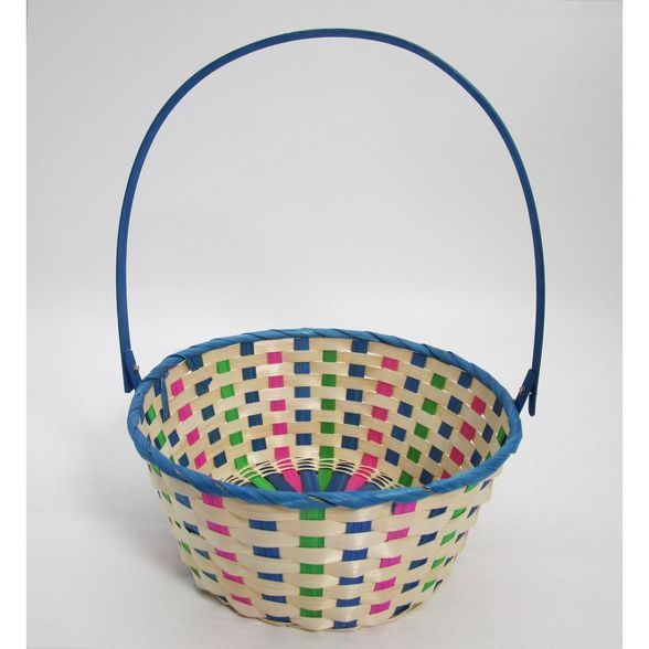 11" Bamboo Easter Basket Cool Colorway Blue with Pink Mix - Spritz™ | Target
