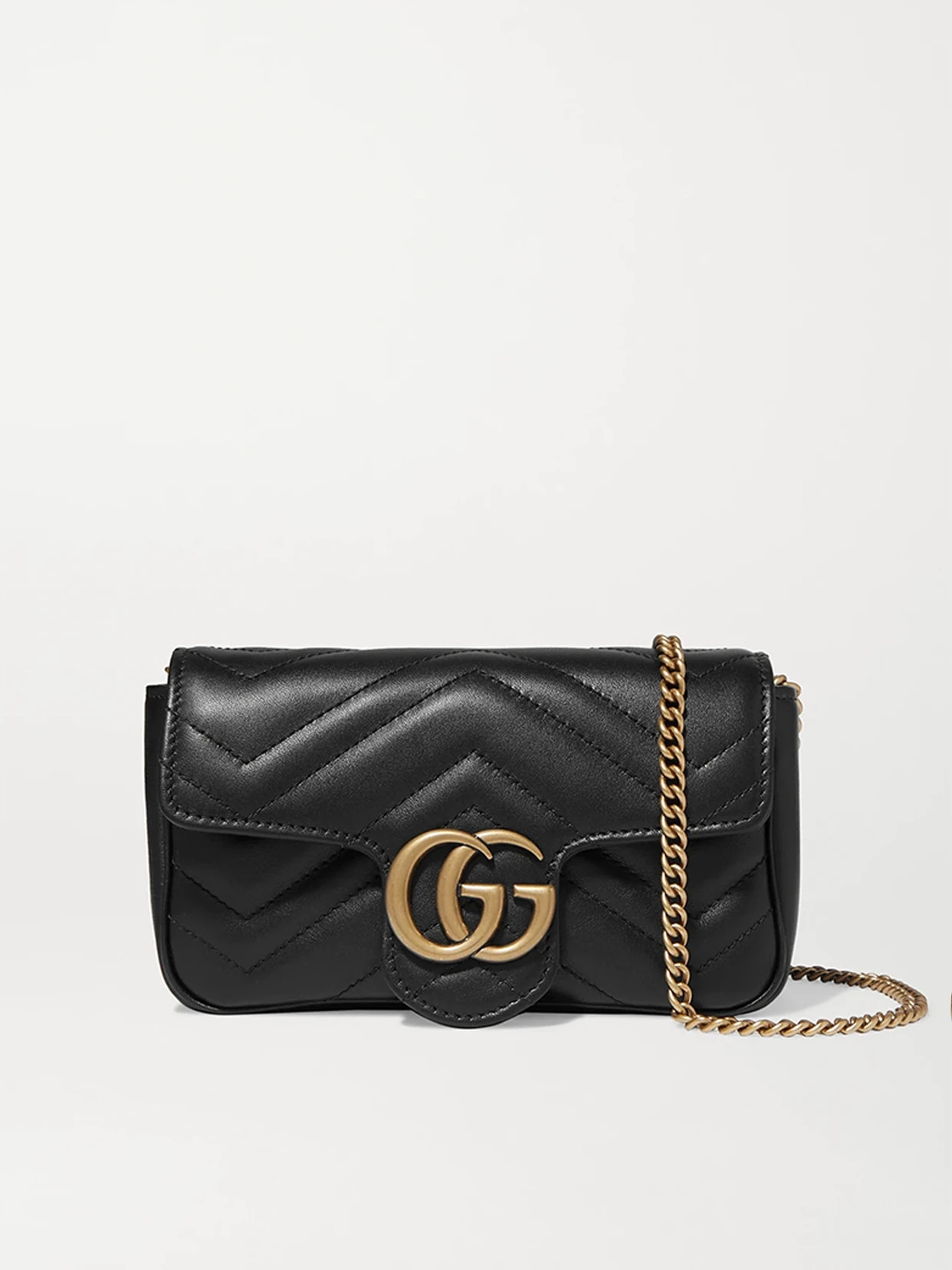 Gucci - Gg Marmont Mini Quilted Leather Shoulder Bag - Black | NET-A-PORTER (US)