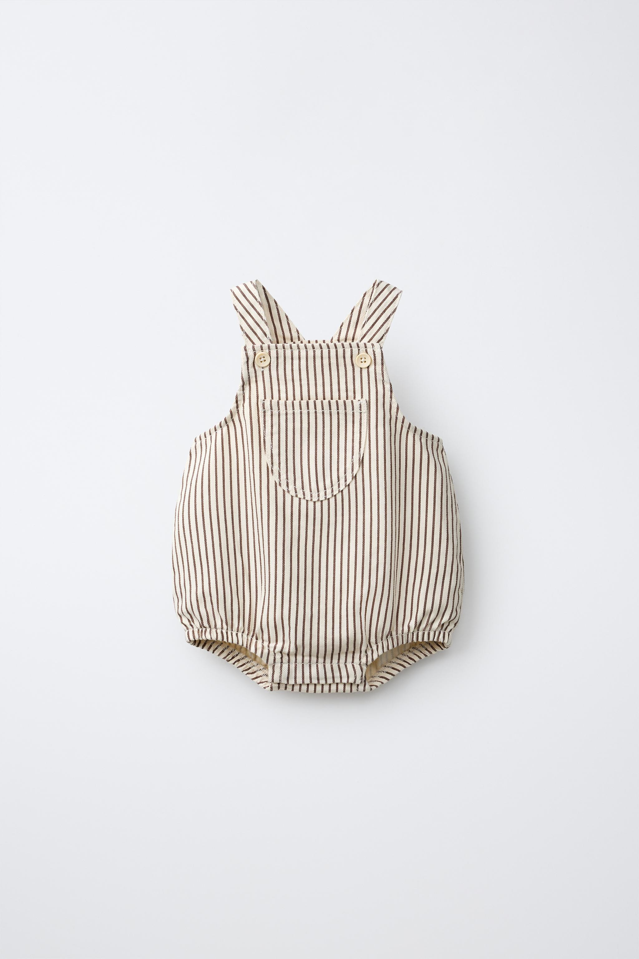 Striped Twill Romper | Zara US