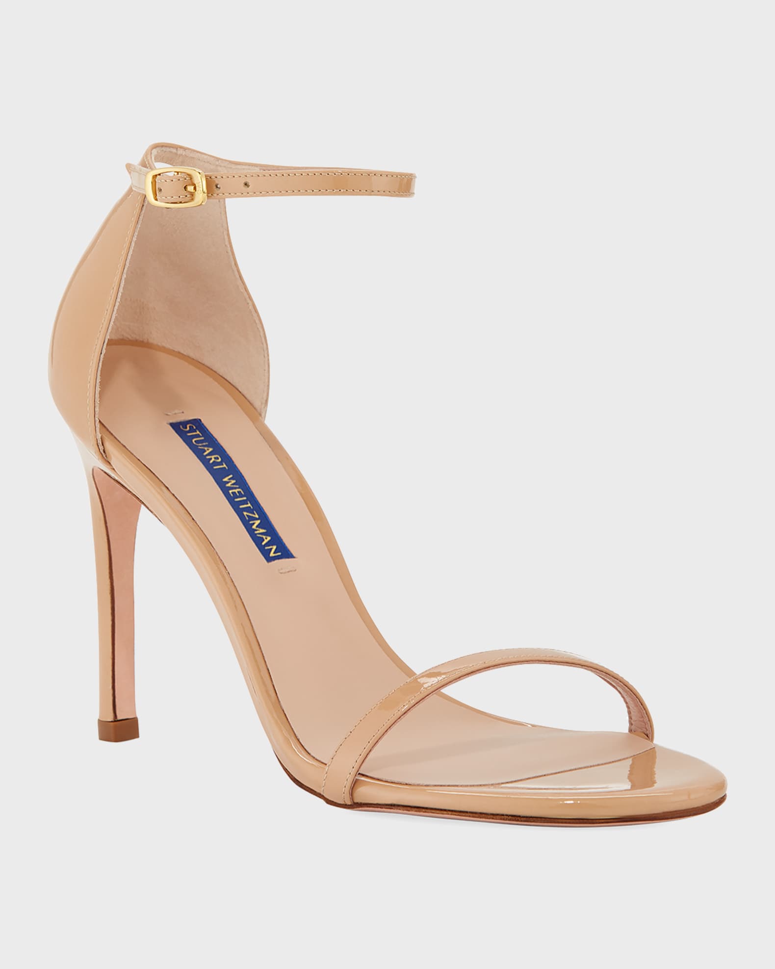 Nudistsong Patent Ankle-Wrap High-Heel Sandals | Neiman Marcus