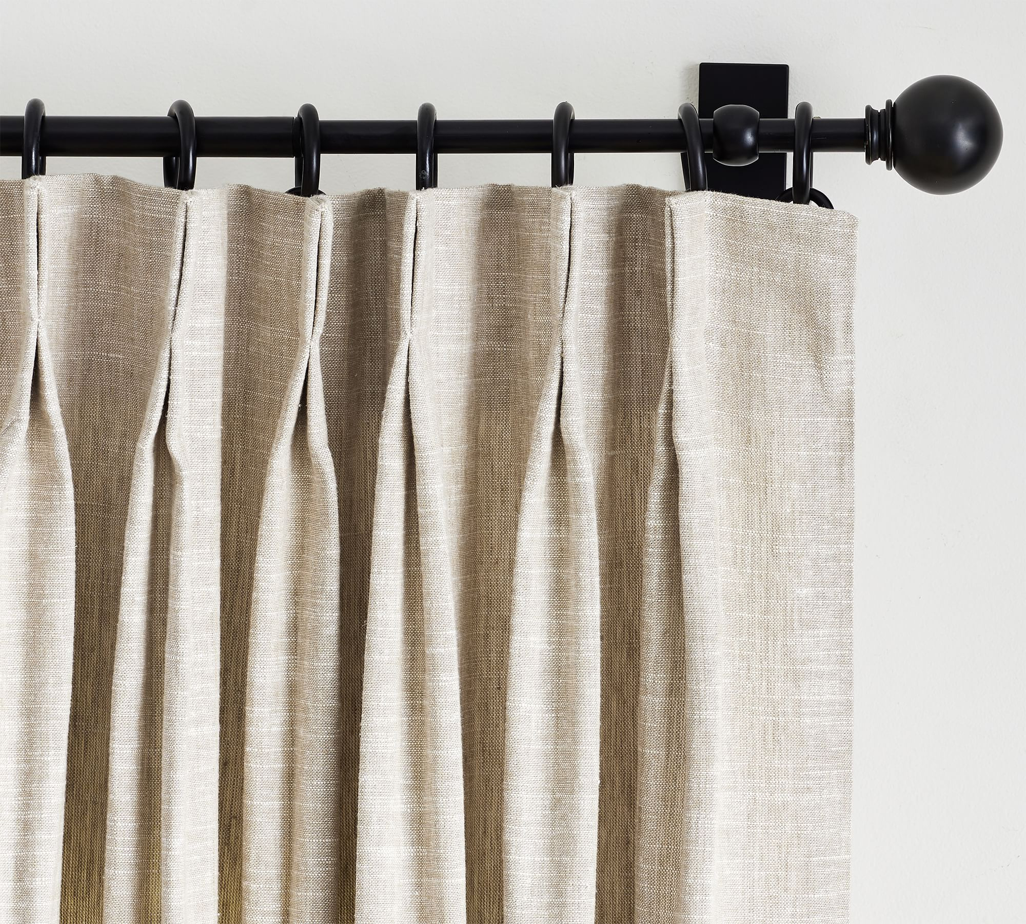 Emery Linen Pinch Pleat Blackout Curtain | Pottery Barn (US)