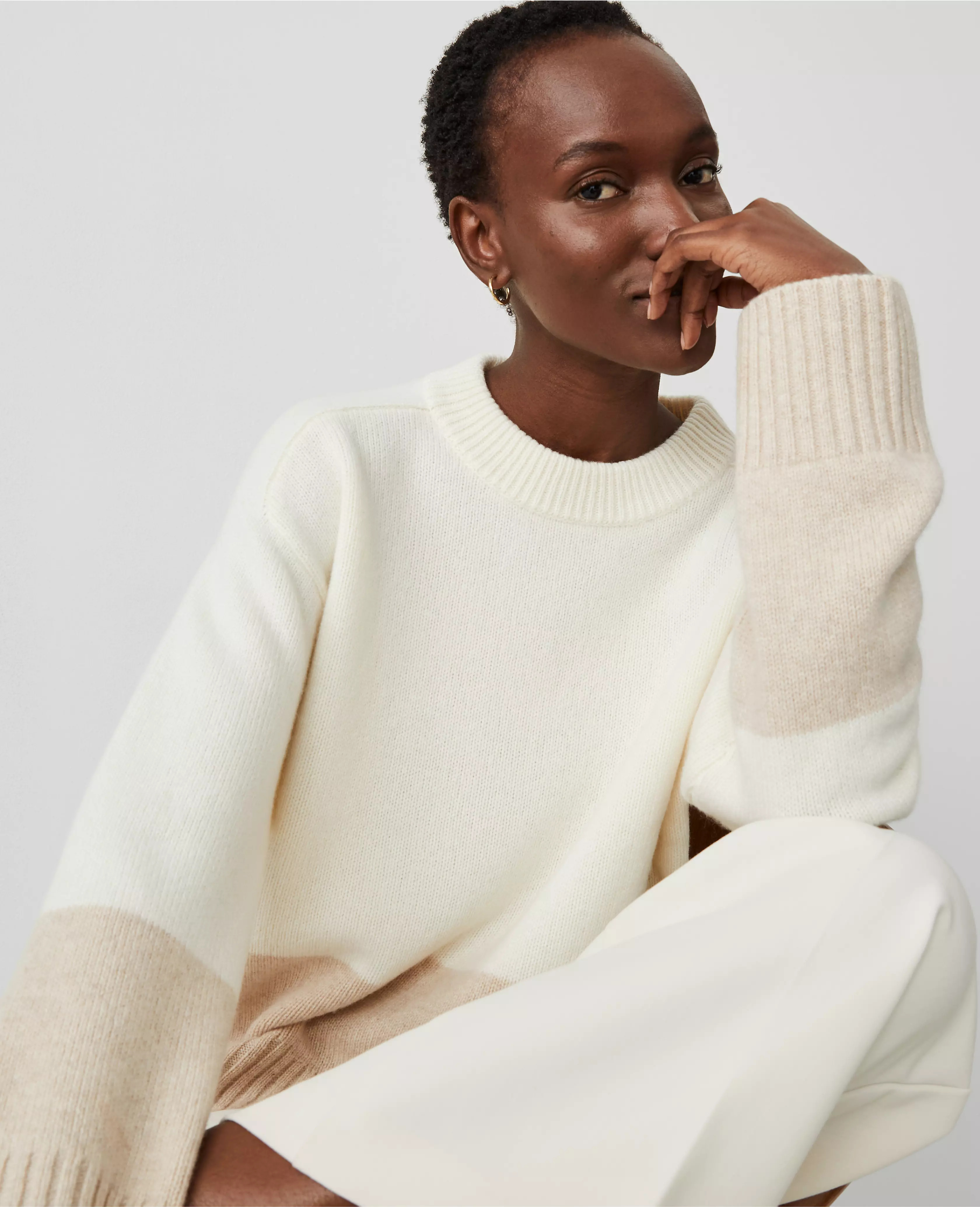 Cashmere Colorblock Sweater | Ann Taylor (US)
