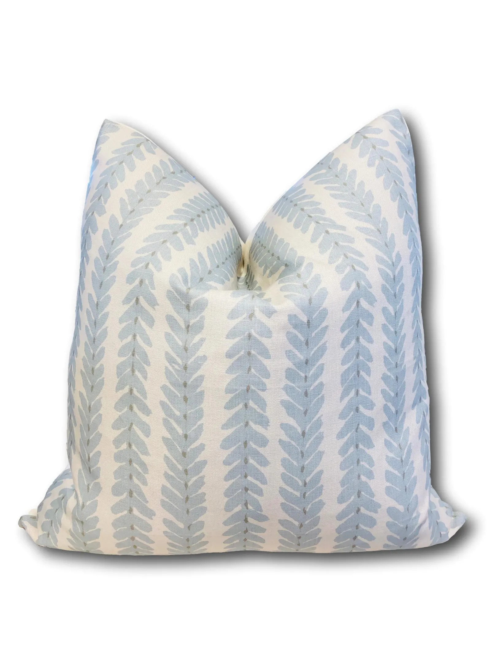 Schumacher Woodperry  Blue  Stripe Pillow Cover Abstract Blue Stripe Pillow Cover w/ Ivory Solid ... | Etsy (US)