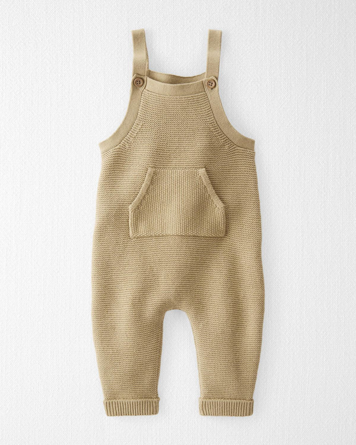 Camp Khaki Baby Organic Cotton Sweater Knit Overalls | carters.com | Carter's