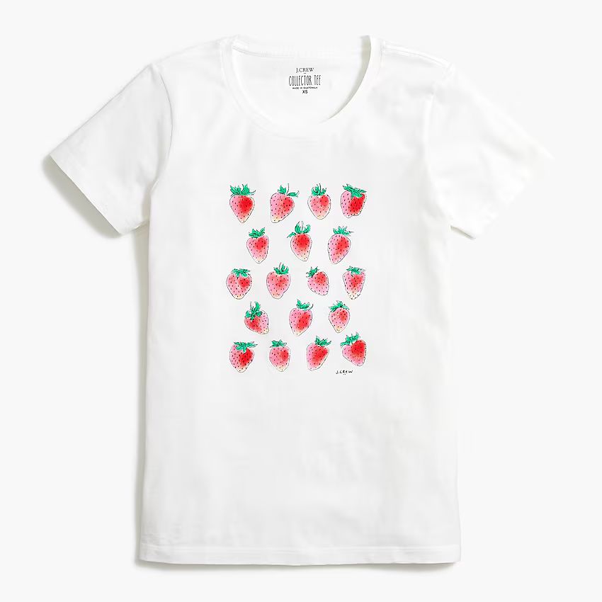 Factory: Strawberry Grid Graphic Tee For Women | J.Crew Factory