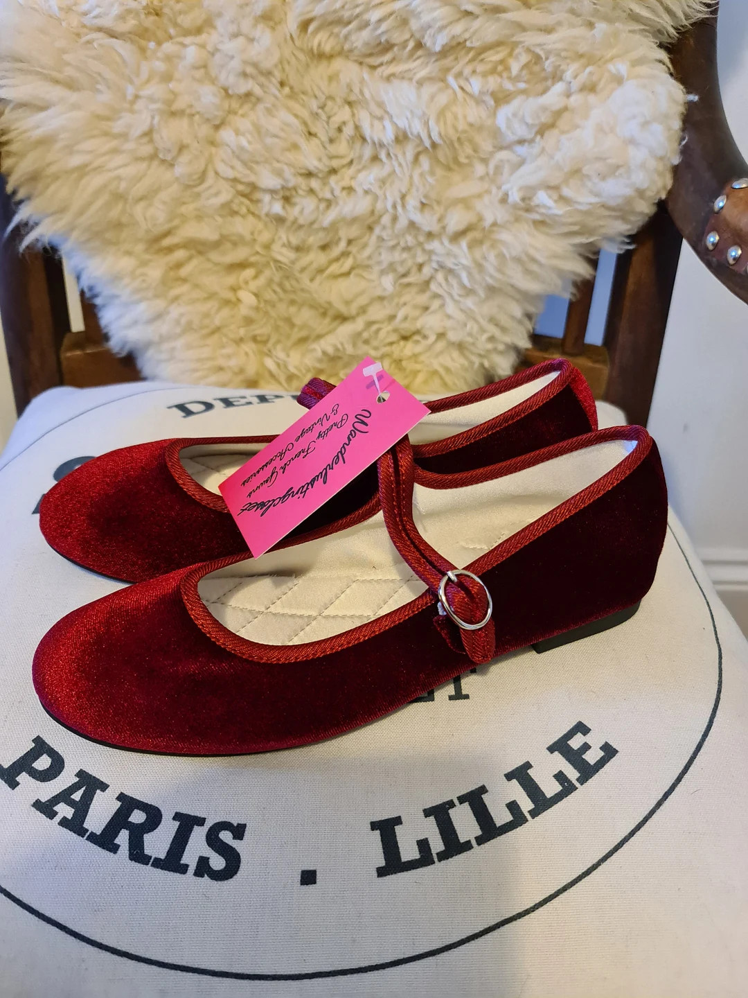 Red Velvet Ballerina Flats Mary Jane Shoes - Etsy UK | Etsy (US)