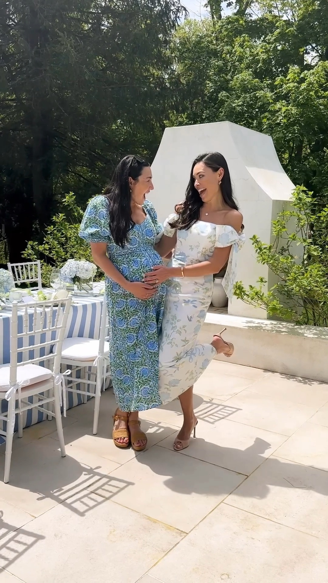 Sizing for dresses 🤍
My dress is from Alexia Maria x Over The Moon and runs true to size - I am wearing a size 2. My sister’s Pink City Prints dress runs slightly big. Size down in it, unless you are pregnant (maternity friendly size on her is a small.) 

Tablecloths and napkins are rented from BBJ La Tavola - similar below!

Baby shower, Connecticut, spring dress, luncheon, cocktail party, dresses. Alexia Maria dress, Over The Moon, Pink City Prints, Amina Muaddi nude heels. Little girl dress, toddler, babies, entertaining, tablescape decor. 

#LTKBaby #LTKParties #LTKBump