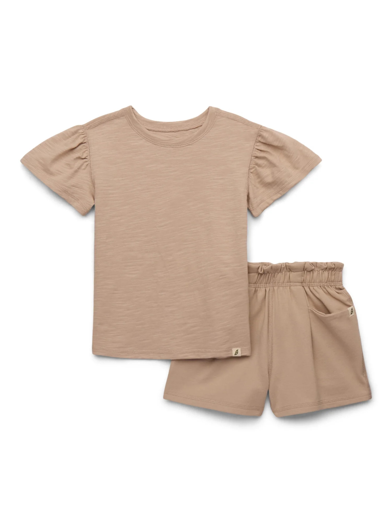 easy-peasy Toddler Girls Organic Cotton Essential Soft Seam Tee & Shorts Set, 2-Piece, Sizes 18M-... | Walmart (US)