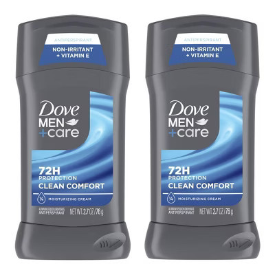 Dove Men+Care 72-Hour Antiperspirant & Deodorant Stick - Clean Comfort - 2.7oz/2ct | Target