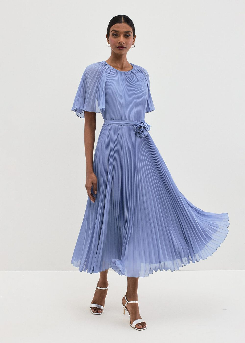 Kathleen Pale Blue Pleat Dress | Phase Eight UK | | Phase Eight