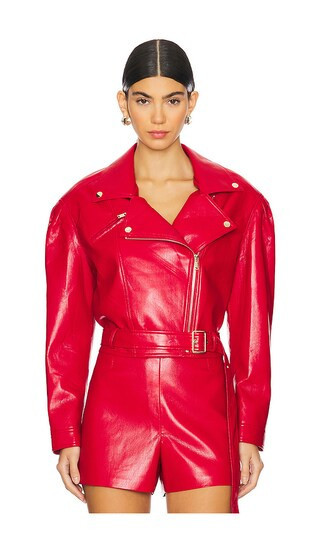 Generation Love Morello Faux Leather Jacket in Red. - size S | Revolve Clothing (Global)