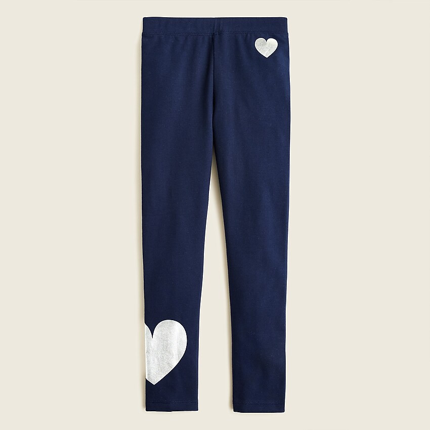 Girls' everyday leggings with foil heart | J. Crew US