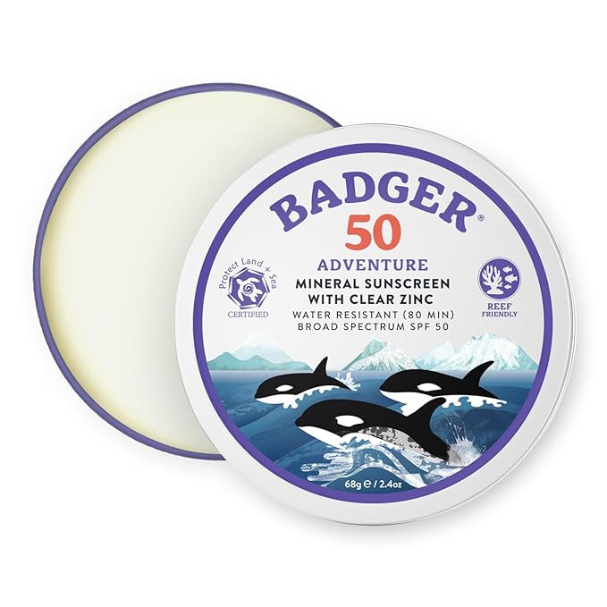 Badger Biodegradable Reef Safe Sunscreen, SPF 50 Mineral Sunscreen, 98% Organic Ingredients, Unsc... | Amazon (US)