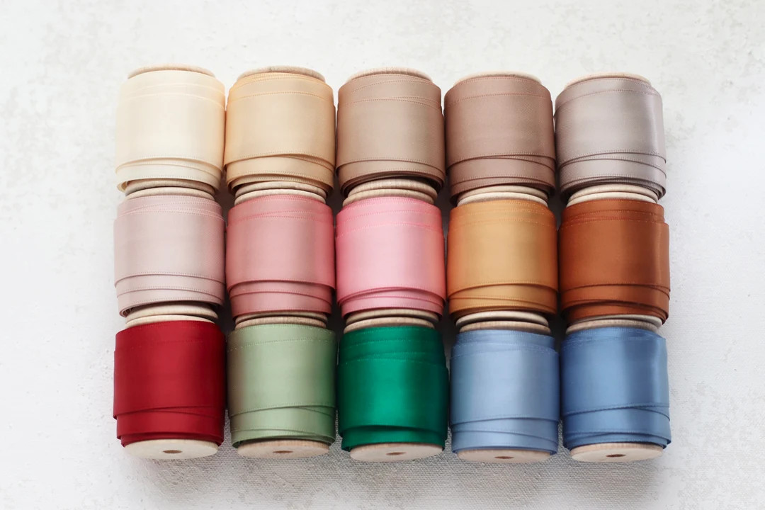 NEW 1 Double-faced Satin Ribbon Finished Edge W/spool - Etsy | Etsy (US)