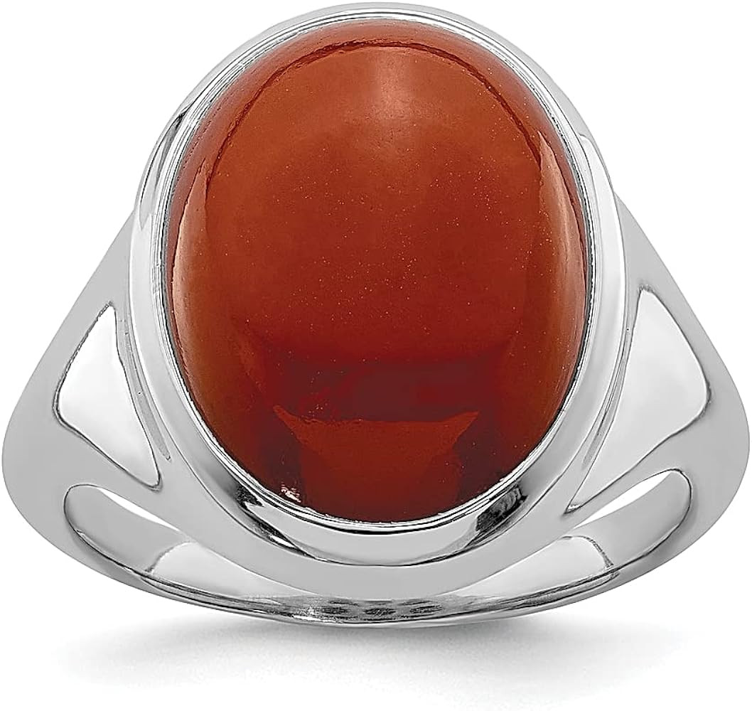 ICE CARATS 925 Sterling Silver Red Agate Ring Stone Natural Shell Wood Fine Jewelry For Women Gif... | Amazon (US)
